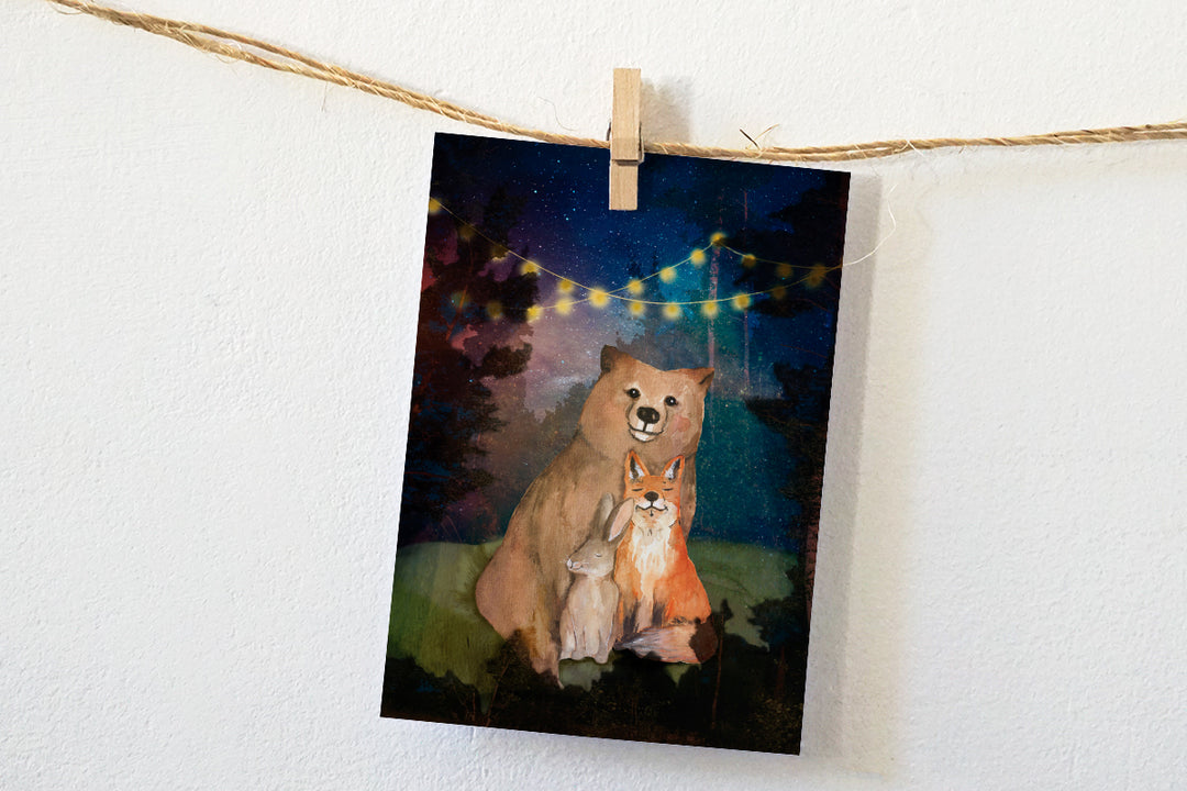 Kaart Knuffelende dieren