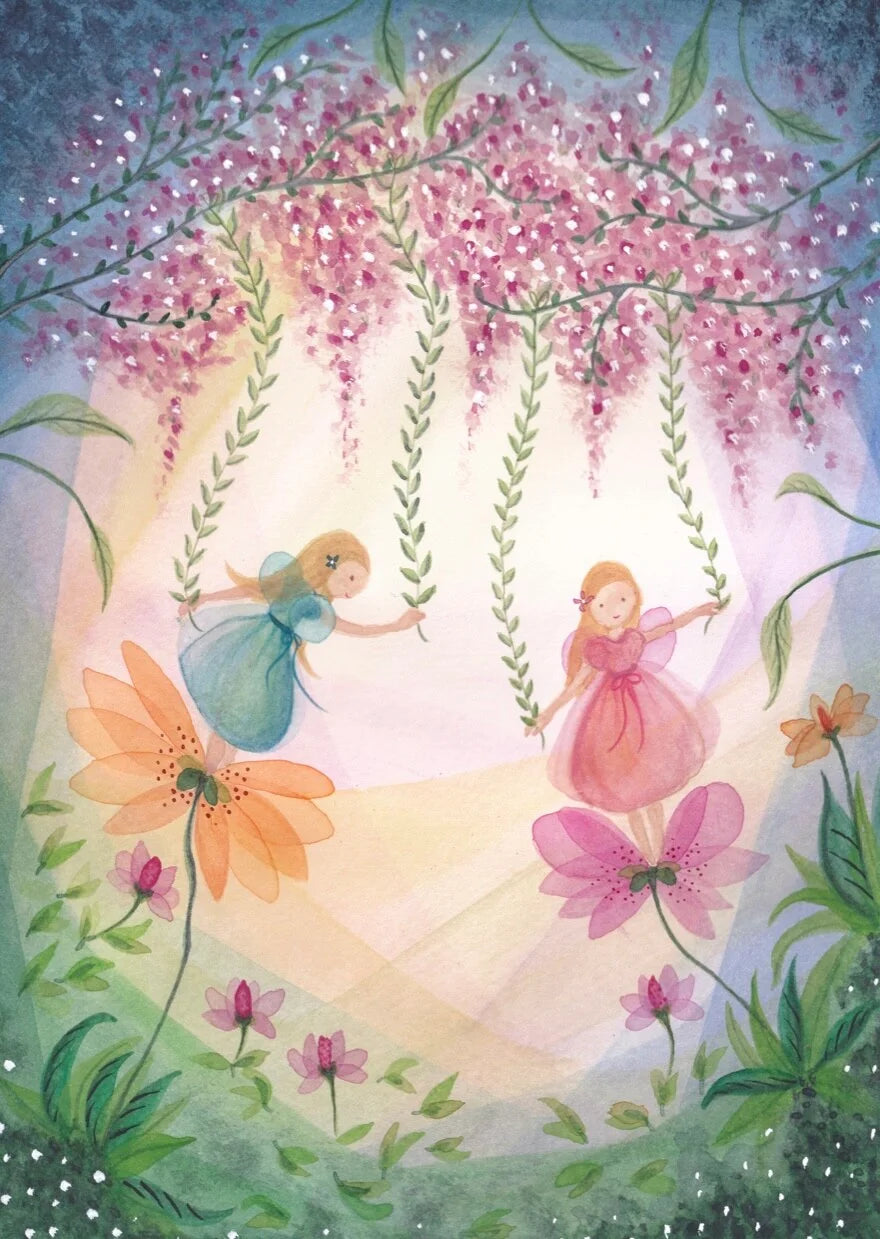 Kaart Fairies with Flowers