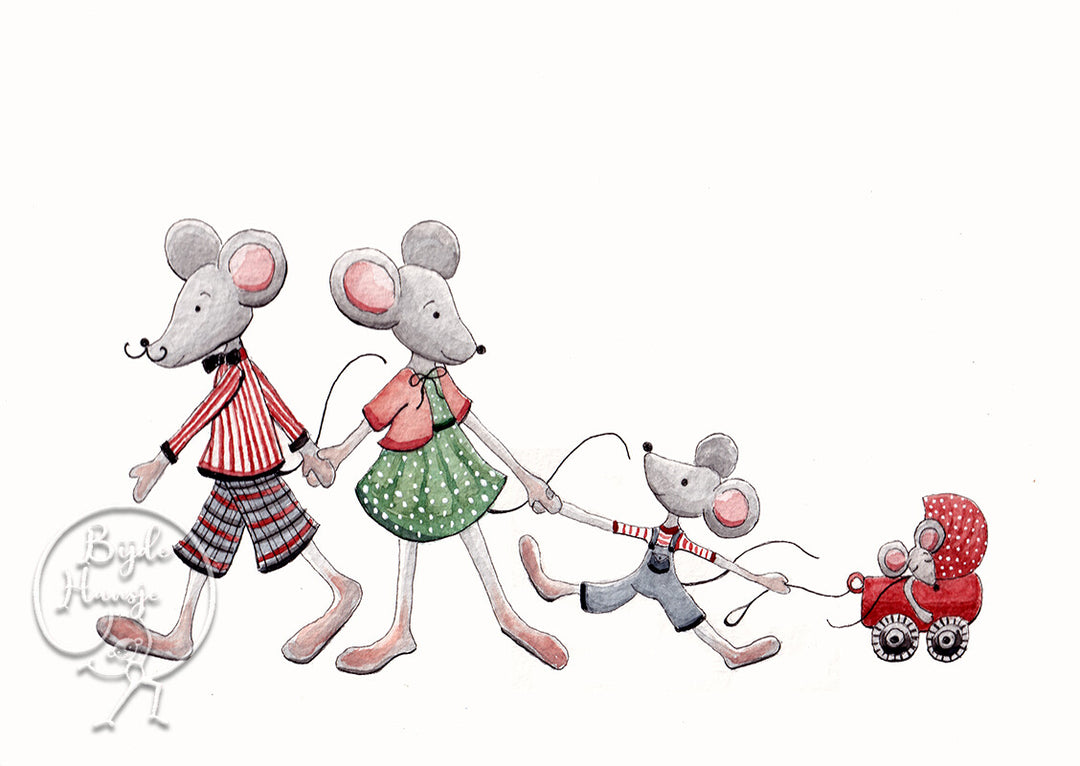 Mouse family card