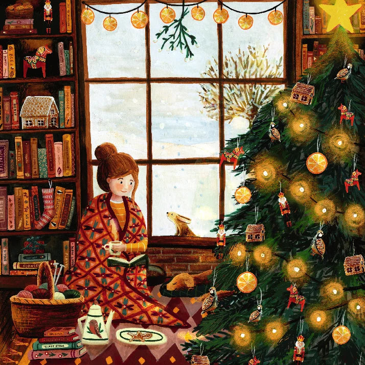Wisselplaat Kerst tussen de boeken
